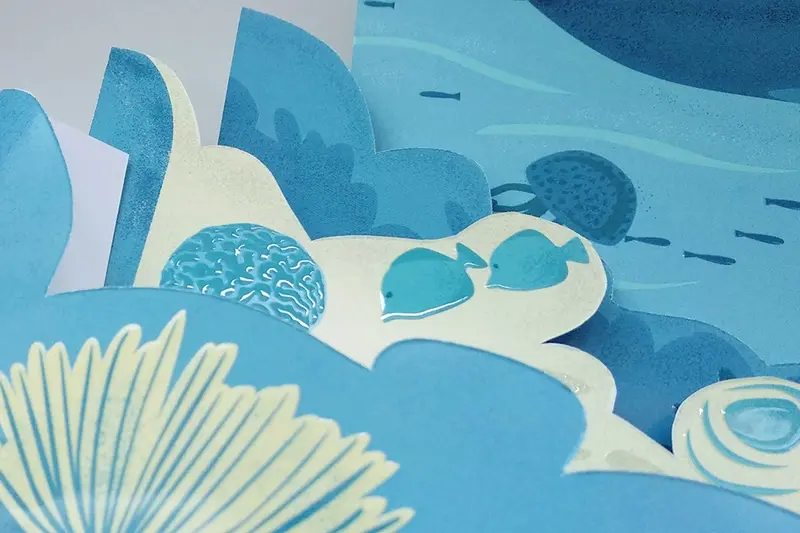 Gramla – dětská vystřihovánka s motivem velryby 