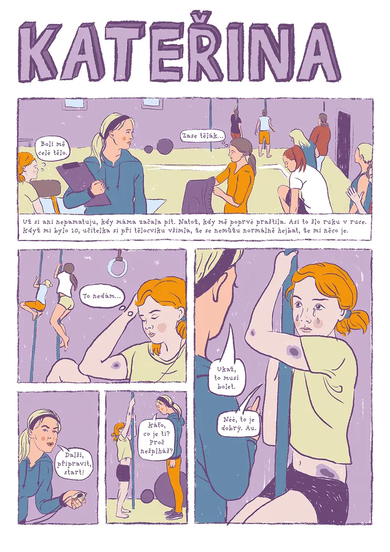 Ukázka z komiksu pro nadační fond Krok domů.