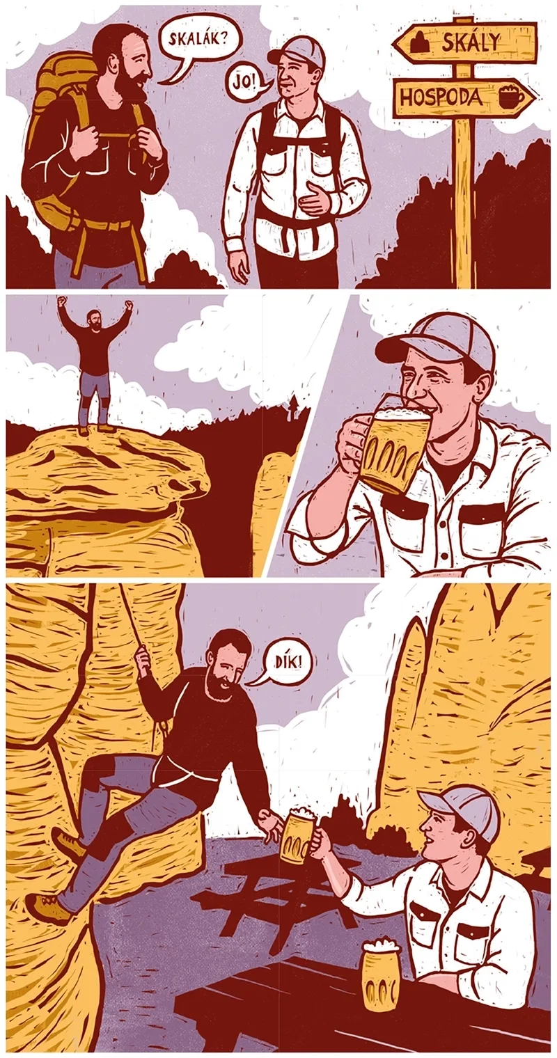 Komiks k pivu Skalák.